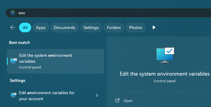 Find Environment Variables